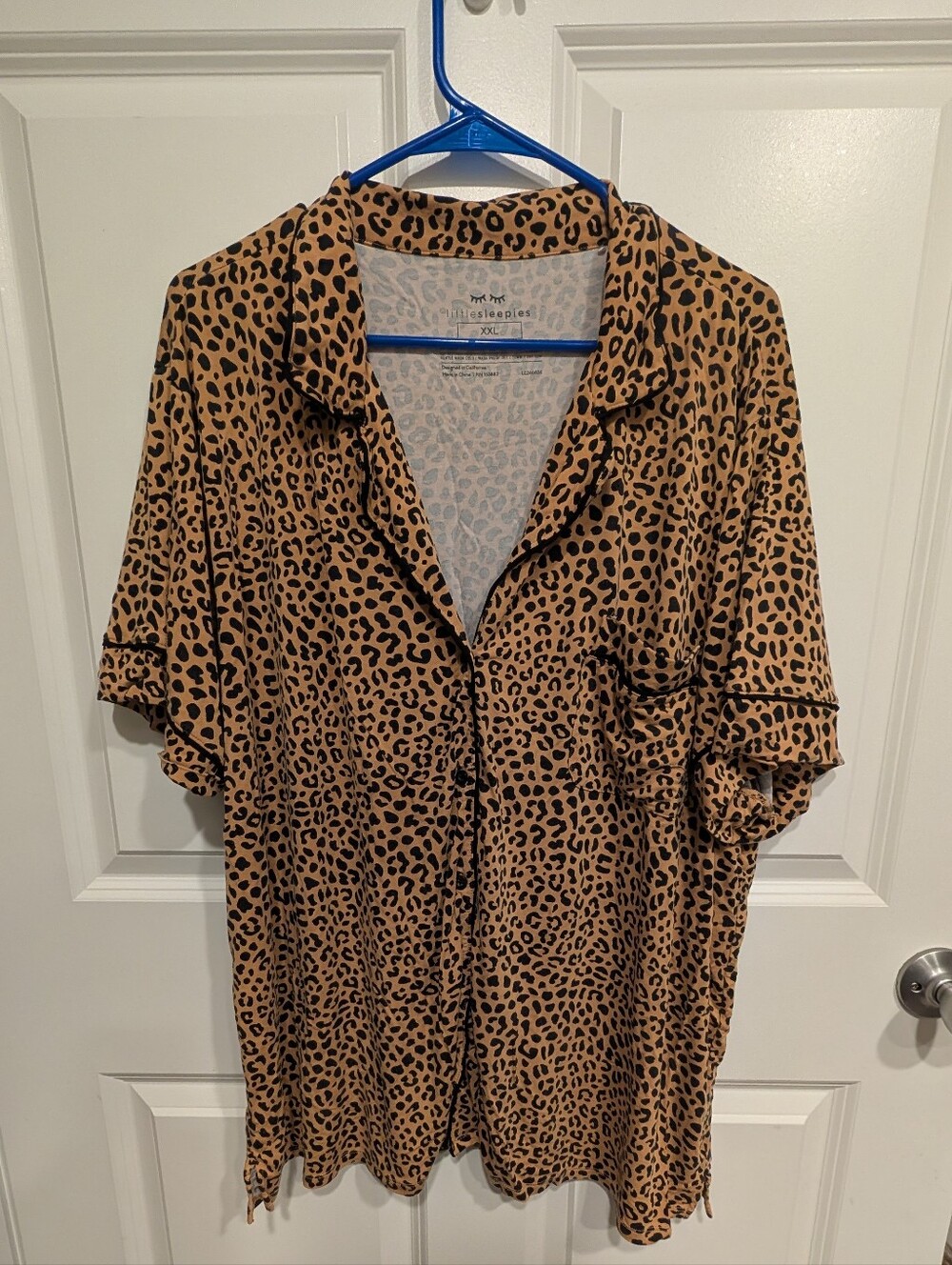 Little Sleepies Leopard Print Short Sleeve Shirt - Brown/Black